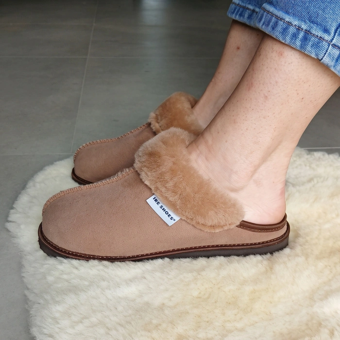 Kapcie damskie IRE SHOES ze skóry owczej naturalny kożuch futro ciepłe ręcznie szyte r. 39