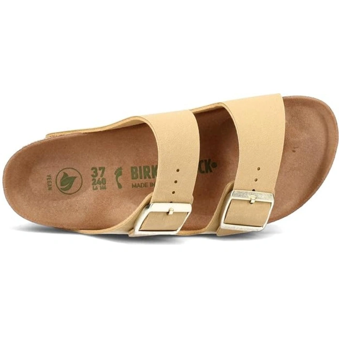 Klapki damskie Birkenstock Arizona BS birko-flor vegan beżowe r. 38