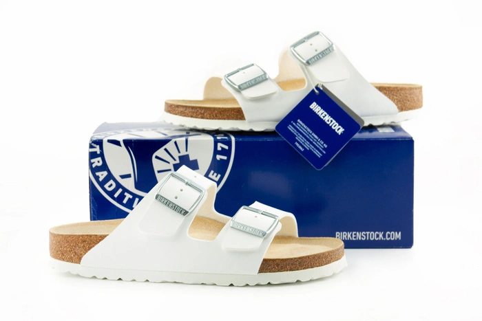 Klapki męskie Birkenstock Arizona bs z miękką wkładką białe r. 41