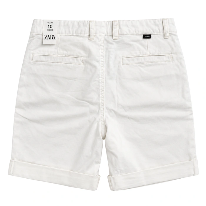 Spodenki krótkie dziewczęce ZARA chino białe r. 140