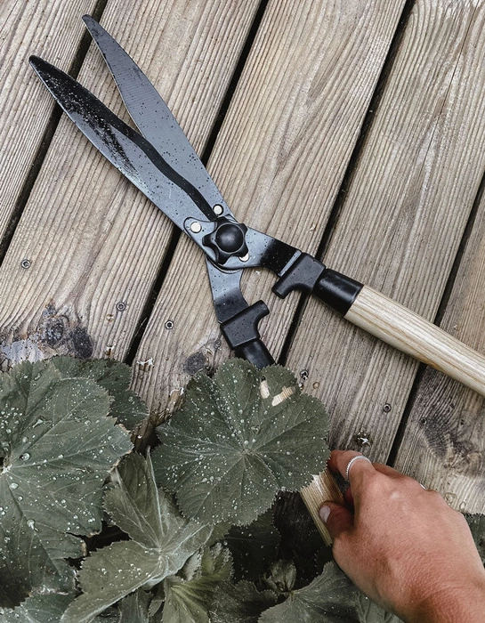 Nożyce do żywopłoty By Benson Deluxe ogrodowe czarne drewno naturalne 50 cm