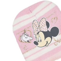 Komplet czapka rękawiczki Disney Myszka Minnie zimowa jasno różowy dla dziewczynki  r. 48
