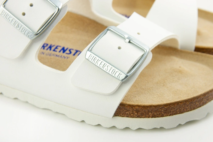 Klapki męskie Birkenstock Arizona bs z miękką wkładką białe r. 41
