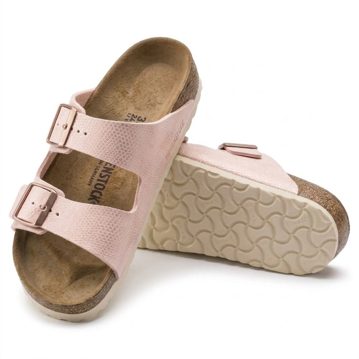 Klapki damskie Birkenstock Arizona BS regular skórzane jasnoróżowe r. 38