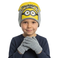 Komplet czapka i rękawiczki Minions The Rise of Gru zimowy szary dla chłopca r. 52