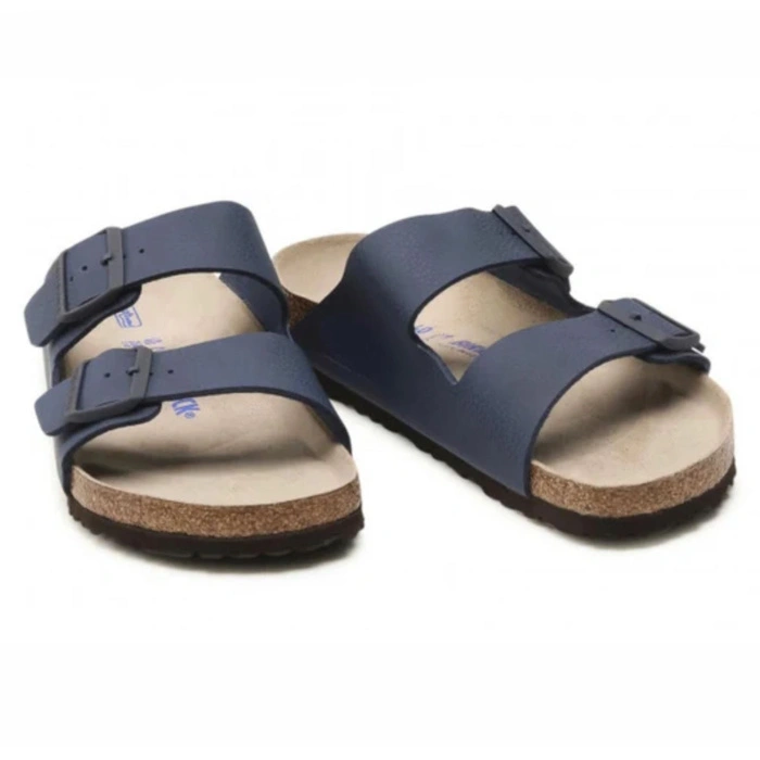 Klapki męskie Birkenstock Arizona regular z miękką wkładką granatowe r. 43