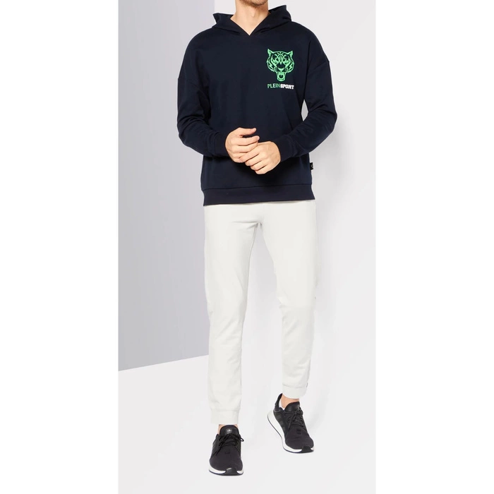 Bluza męska Plein Sport Hoodie z kapturem klasyczna granatowa r. XL