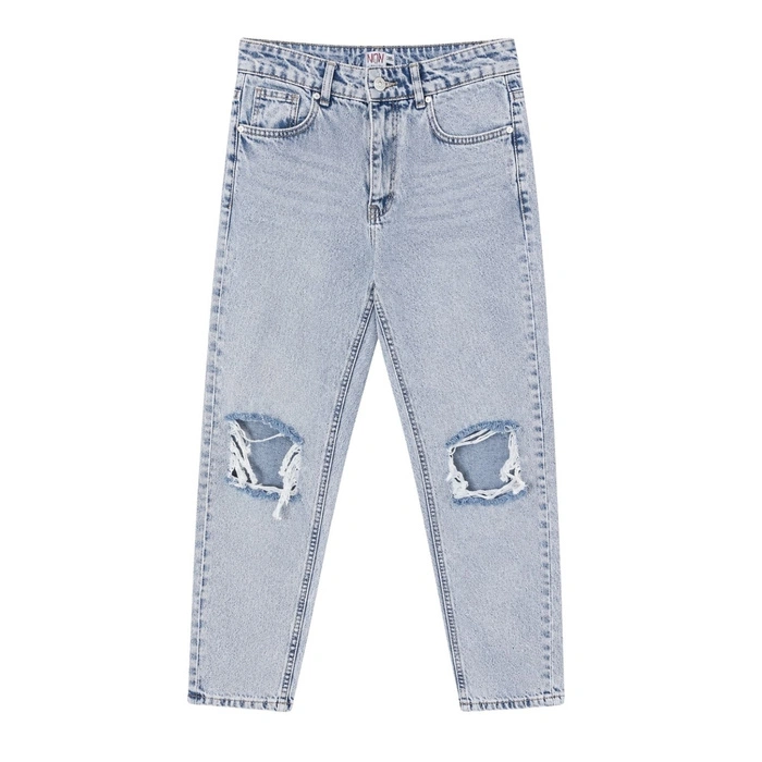 Spodnie damskie Jean Shop jeansy z dziurami niebieskie r. W25