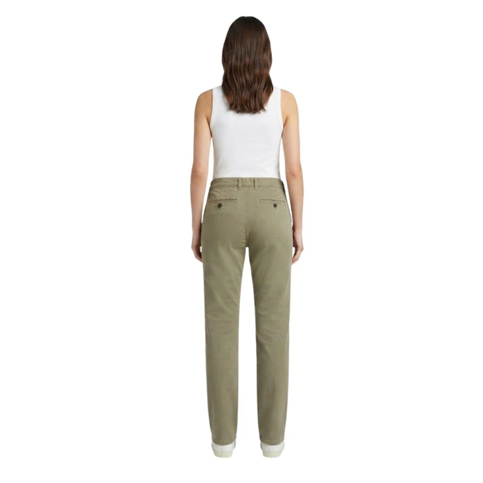 Spodnie damskie Zara chinos bawełniane khaki r.S