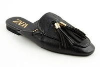 Buty damskie ZARA czarne z frędzlami eleganckie