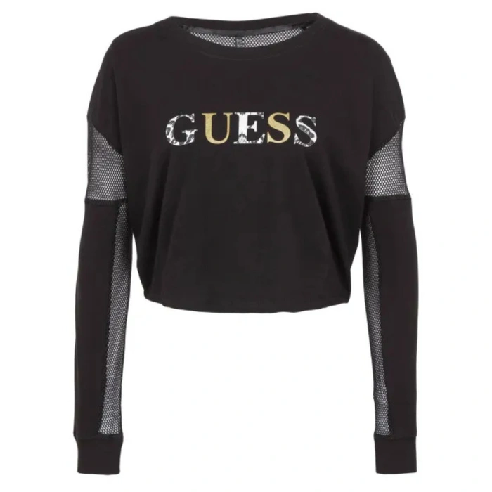 Bluzka damska Guess z siateczkowymi plecami czarna r. XS