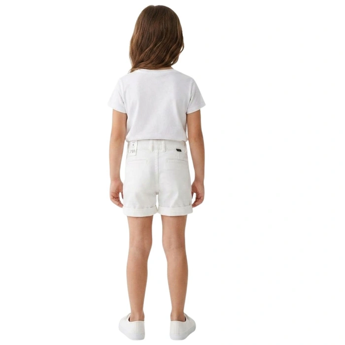 Spodenki krótkie dziewczęce ZARA chino białe r. 116