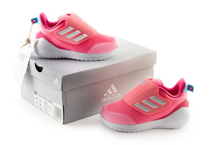 Buty dziecięce Adidas EQ21 Run 2.0 AC sportowe lekkie różowe na rzepy