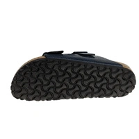 Klapki damskie Birkenstock Arizona BS birko-flor ze skórzaną wkładką granatowe r. 41