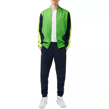 Kompletny męski dres Lacoste Sport spodnie + kurtka zielony r. XS