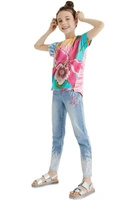 Koszulka dziewczęca Desigual Estocolmo Tie-Dye kwiat orchidea r. 104