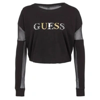 Bluzka damska Guess z siateczkowymi plecami czarna r. XS