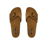 Klapki damskie Pepe Jeans Oban Basic brązowe wsuwane skórzane zamsz r. 37