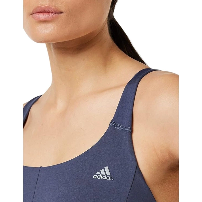 Top damski Adidas Core Flow biustonosz sportowy granatowy