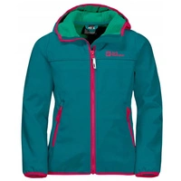Kurtka dziecięca Jack Wolfskin Fourwinds softshell niebieska z kapturem