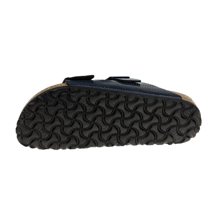 Klapki damskie Birkenstock Arizona BS birko-flor ze skórzaną wkładką granatowe r. 40