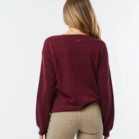 Sweter damski Lee Cooper luźny bordowy z wełną