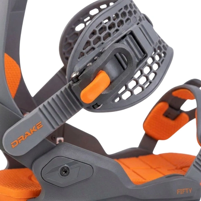 Wiązania snowboardowe Drake Fifty unisex szaro-pomarańczowe r. L