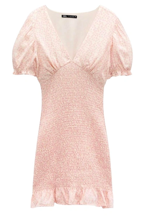 Sukienka damska Zara marszczona mini w kwiaty