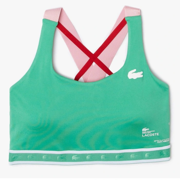 Top sportowy Lacoste Sport zielony z krzyżującymi ramiączkami r. XS