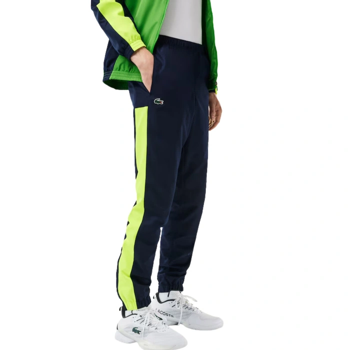 Kompletny męski dres Lacoste Sport spodnie + kurtka zielony r. XS