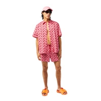 Koszula męska Lacoste Relaxed Fit z krótkim rękawem różowa r. XXL