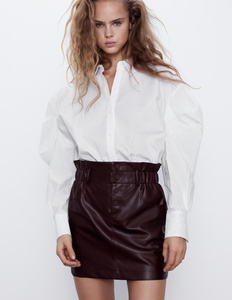 Spódnica Zara Faux Leather Mini Skirt