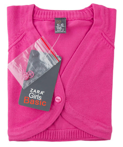 Sweter Zara dzięcięcy kardigan różowy